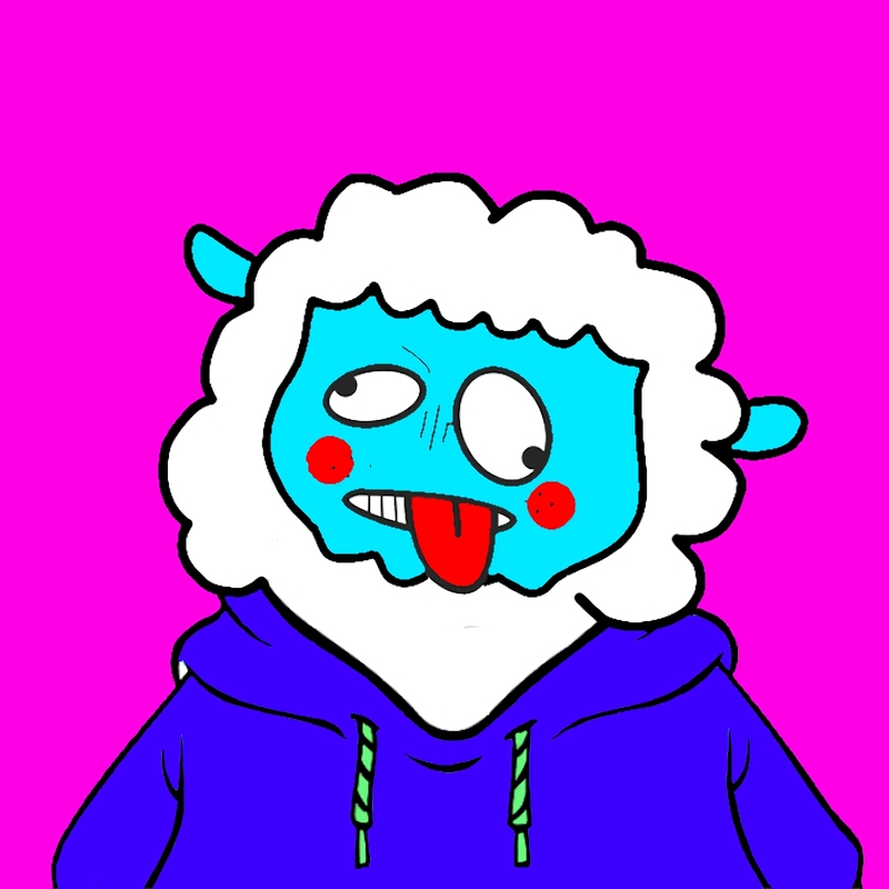 Blue sheep - blue hoodie