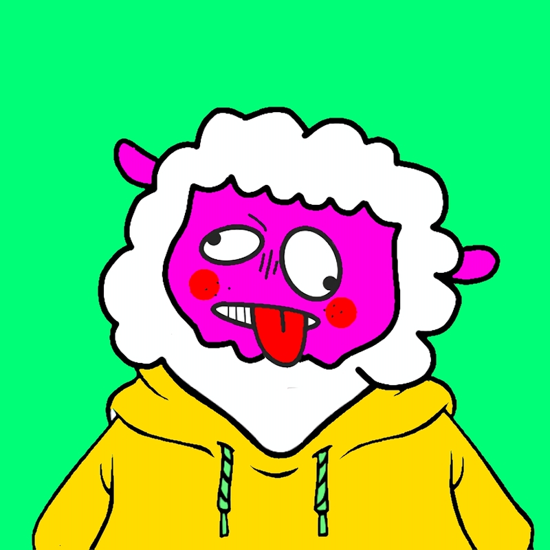 "Pink Sheep - Yellow Hoodie"