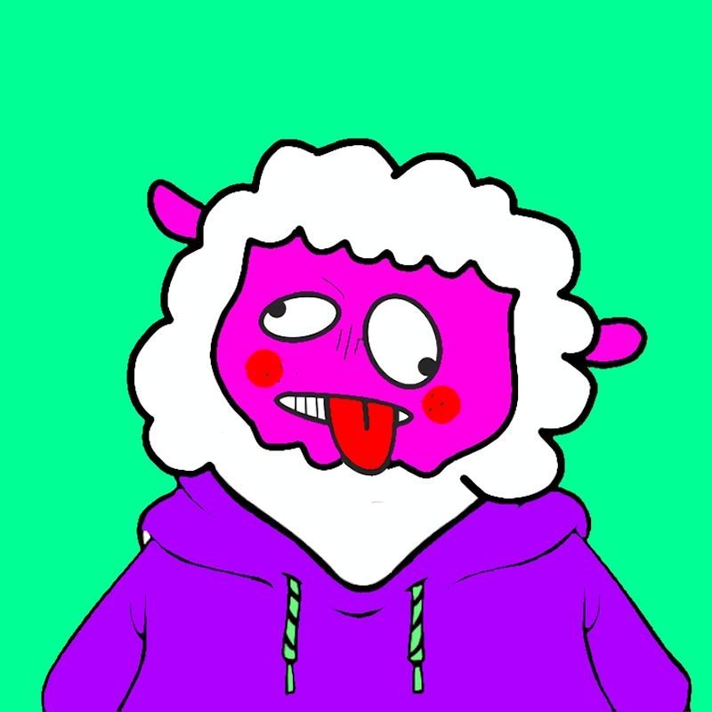 Pink sheep - purple hoodie
