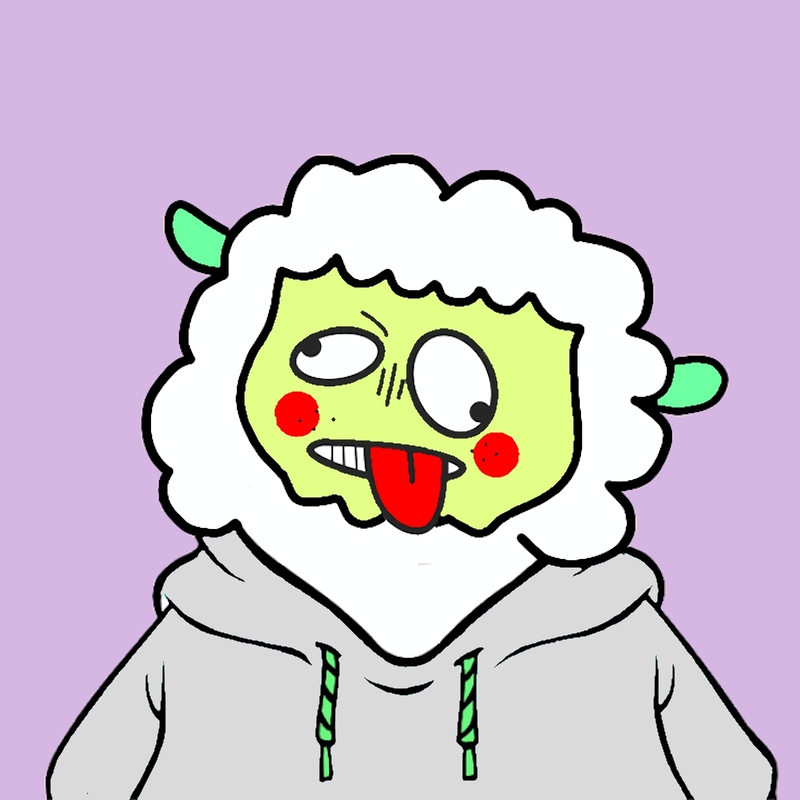 Lime sheep - gray hoodie 