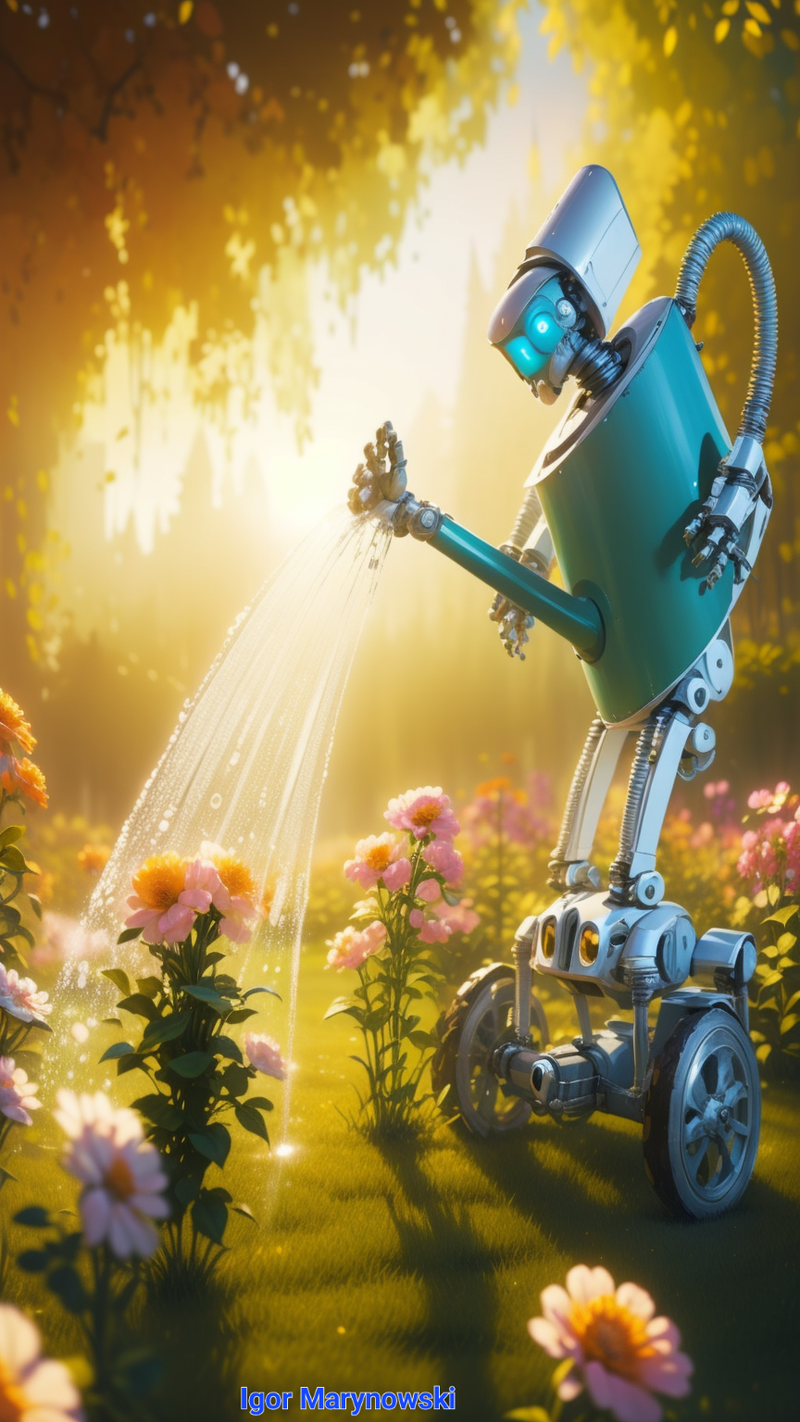 Robot Waters Flowers